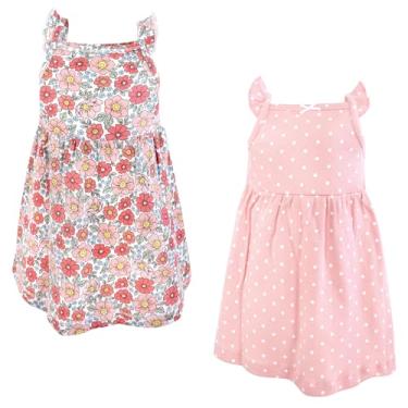 Imagem de Luvable Friends Hudson Baby, vestidos sem mangas, pacote com 2, Coral Garden Bloom, 3 Anos