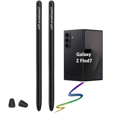 Imagem de Caneta Stylus compatível com Samsung Galaxy Z Fold 6/5 - S Pen Fold Edition, suporte de tela dupla (2 peças, preta)