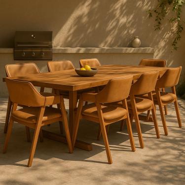 Imagem de Combo 2 Cadeiras De Jantar Modernas Madeira Maciça Encosto Ergonômico