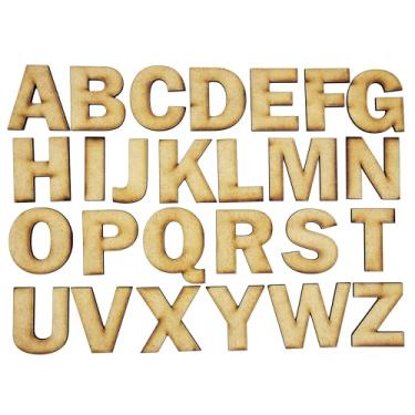 Imagem de Alfabeto em MDF, 20 cm de Altura, Letras Maiúsculas, 3 mm de Espessura, Ótimo Acabamento