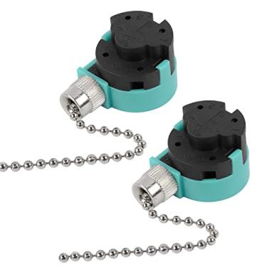 Imagem de Bsentster Interruptor Para Ventilador De Teto Ze-268S6, 3 Velocidades, 4 Fios, Controle Por Corrente, Compatível Com Ventiladores Hunter, Luminárias Parede, Armário (Pacote 2, Níquel)