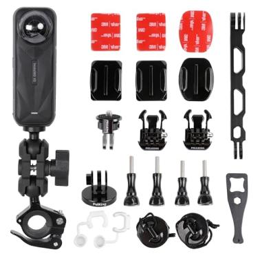 Imagem de PellKing Kit De Suporte Para Capacete Motocicleta E Bicicleta Insta360 X4, Go 3, X3, X2, One Rs 1 Polegada 360 Edition, Twin, R, Gopro 12/11/10/9/8/7/6/5, Câmera Blcak Max, Com Adesivo Braço Extenso