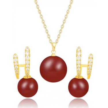 Imagem de JIEMUCHU Colar e brincos de zircão de aço inoxidável banhados a ouro para mulheres, 1.5cm*1cm, Aço inoxidável, Sem Pedra Preciosa