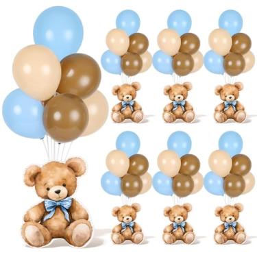 Imagem de YLOLUL Kit Com 6 Conjuntos De Suporte Para Balões Mesa, Centro Mesa Chá Bebê Urso Azul, Decoração Tema Urso, Revelação Do Sexo Bebê, Festa Aniversário