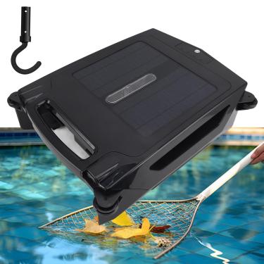 Imagem de Limpador Robótico Solar De Piscina Sem Fio - Carregamento Duplo / 2 Modos De Limpeza/Retorno Automático/Giro Automático, Para Limpeza De Folhas No Topo Da Água Da Piscina, 1 Gancho