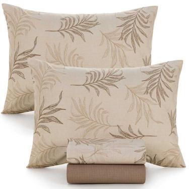 Imagem de Jogo De Cama Lençol Queen 100% Algodão 4 Peças Silas 160 Fios Karsten