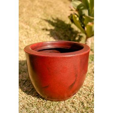 Imagem de Vaso Plantas Decorativo Polietileno Bojo Marmorizado Liso N1 (Vermelho)