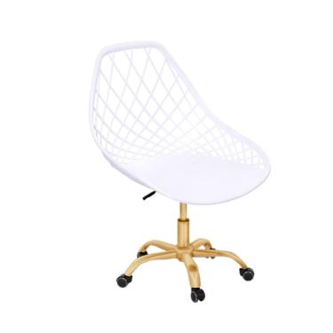 Imagem de Cadeira Kaila Branca | Dourado Matte