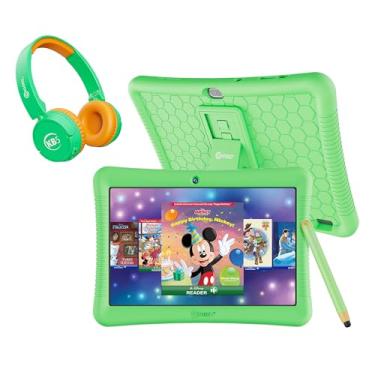 Imagem de Contixo K102 Pacote de tablet infantil de 10 polegadas - fones de ouvido infantis sem fio, 32 GB, 80+ eBooks Disney (valor de $350), controles parentais, câmeras duplas, capa à prova de choque com