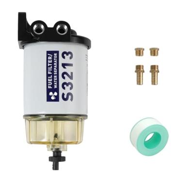 Imagem de LXXOFIZ Filtro Separador de Água e Combustível Marítimo para Motores de Popa Yamaha e Mercury- S3213 com Farpa de 3/8" e Conexões Npt de 1/4"- Substitui Números de Peça Oem 35-6049 (S3213)
