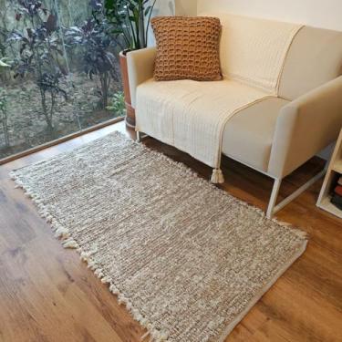 Imagem de Casa Coeva - Tapete Artesanal Algodão Beira Cama Versatto Caramelo Cru 80 x 150