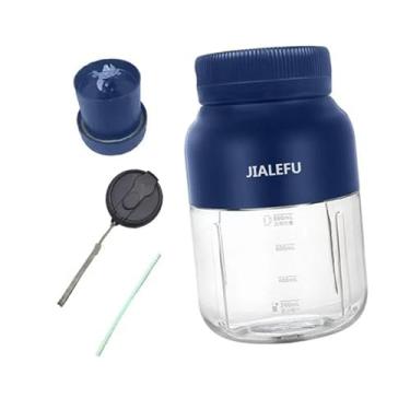 Imagem de ＫＬＫＣＭＳ Liquidificador portátil, copo, liquidificador, automático, prático, espremedor de frutas cítricas de 1,3 L, para piqueniques, esportes internos, Azul Real