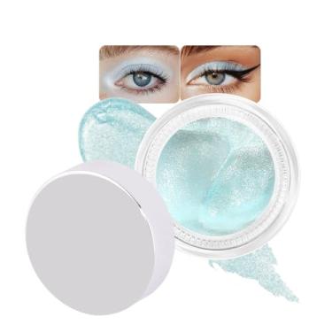 Imagem de CAKAILA Paleta de sombras monocromáticas com glitter, sombra única azul celeste brilhante, maquiagem transparente de longa duração com acabamento brilhante, fórmula suave, vegana e livre de crueldade