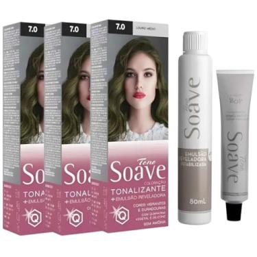 Imagem de Coloração Capilar Tonalizante Sem Amônia Tono Soave Capelli 3 Und (7.0 Louro Medio)