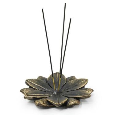 Imagem de Incensário Base Pratinho Flor Lótus C/ Incenso Vareta Resina  - M3 Dec