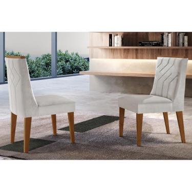 Imagem de Kit 2 Cadeiras Sala Jantar Nevada 2 Un Imbuia-Capuccino/Suede Creme - Rufato