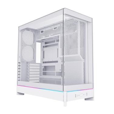 Imagem de MONTECH HS02, ATX Mid-Tower PC Case, PC para jogos, alto fluxo de ar, layout reversível, painel frontal de vidro temperado curvo resistente, design de encaixe, painéis sem ferramentas, branco, EUA