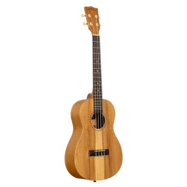 Imagem de Ukulele barítono de acácia indonésia Kala Makala - Tamanho completo, acústico, tom quente com 4 cordas ecológicas Aquila e detalhes de alburno