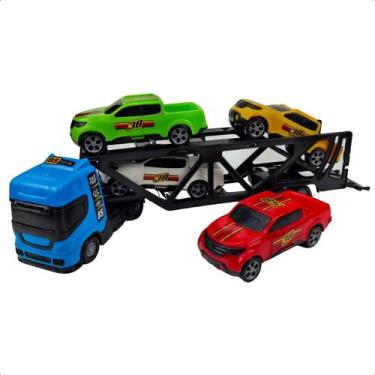 Imagem de Mini Caminhão Cegonheiro Brinquedo BS Toys Infantil Veículo Transporte