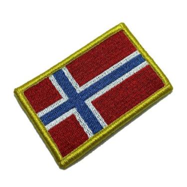 Imagem de BP0054V01 Bandeira Noruega Patch Bordada Fecho Contato - BR44