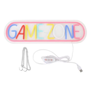 Imagem de RiToEasysports Sinal de Luz de Neon, Sinal de Néon de Jogos Colorido LED USB Power Light Up Game Room Decor para Quarto de Jogos do Quarto