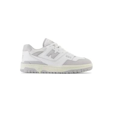 Imagem de New Balance Tênis feminino 574+, Branco/Raincloud/reflexão, 40 BR