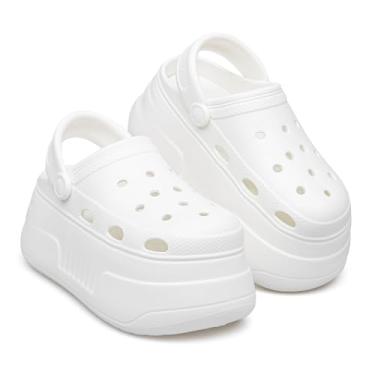 Imagem de BNR Clogs Mulher Tamancos Plataforma Elegante Alternativa, Branco 37-38