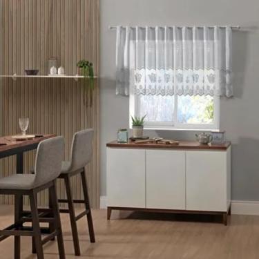 Imagem de Cortina de Renda Branca para Pia ou Janela, 220 x 80 cm, Estilo Bule, Decorativa