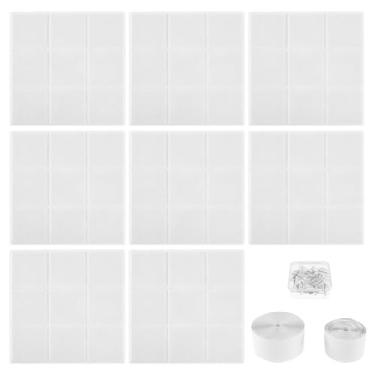 Imagem de 8 peças alternativas para quadro de cortiça grande, quadro de avisos de 30 x 30 cm, azulejo de parede de feltro com isolamento acústico, placas de pinos de aviso de feltro espesso para escritório de