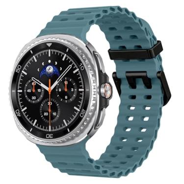 Imagem de Pulseiras esportivas marítimas compatíveis com Samsung Galaxy Watch 8 de 44 mm e 40 mm/8 Classic 46 mm, masculina e feminina, de silicone macio, respirável, impermeável, sem lacunas para Samsung