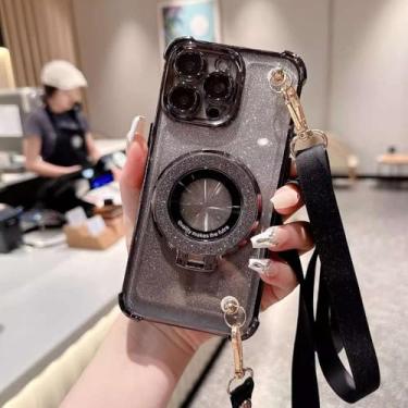 Imagem de Capa com cordão de glitter à prova de choque para Samsung Galaxy S24 S23 S22 S21 S20 FE Note 20 Ultra Plus com suporte de telefone revestido, 3, para Samsung S23 Ultra