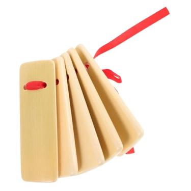 Imagem de Milisten 5 peças de bambu Kuaiban para meninos e meninas tradicional chinês palco Allegro Castanet instrumento de desempenho para iniciantes