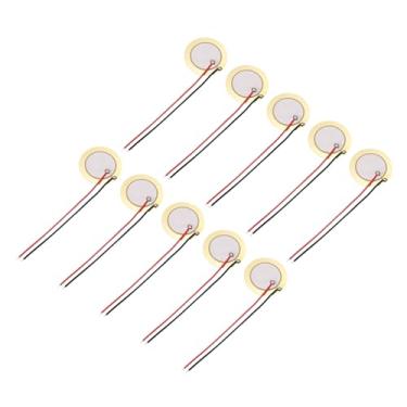 Imagem de uxcell 10 discos piezoelétricos 27 mm acústico captador transdutor microfones trigger buzzer bateria guitarra