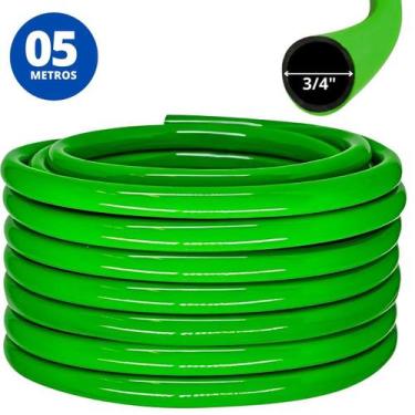 Imagem de Mangueira Jardim 5M Metros Siliconada Dupla Camada 3/4 Verde - Ledmang