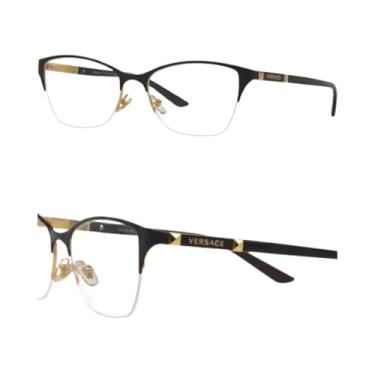 Imagem de VERSACE Óculos em formato oval VE1218 com kit de óculos de luxo