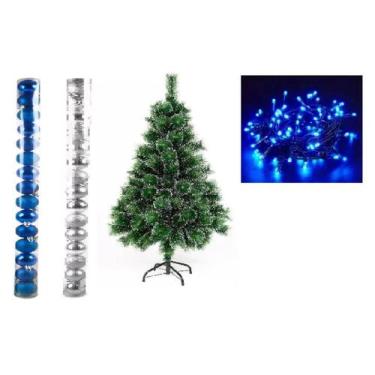 Imagem de Arvore De Natal Pinheiro Nevada 1,2 Metros 90 Galho Enfeites - lojas v