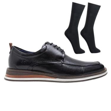 Imagem de Kit Sapato Democrata Metropolitan Masculino + Par de Meia, Preto, 40