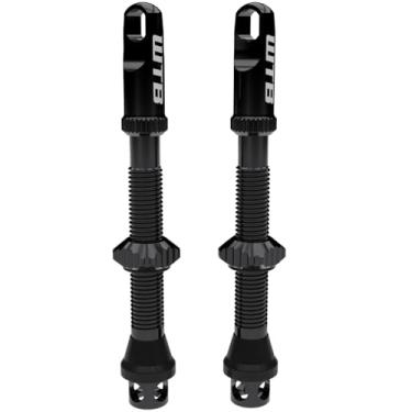 Imagem de WTB Válvula de pneu sem câmara de fluxo máximo | Par de válvulas Presta de liga de 44 mm | MTB e cascalho sem câmara | Diâmetro de furo aumentado permite mais fluxo de ar | Tampa de liga com