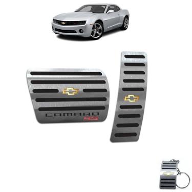 Imagem de Pedaleiras Automático Em Aço Inox Chevrolet Camaro Ss Preto