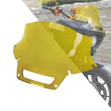 Imagem de HDBUBALUS Defletor de vento de para-brisas de motocicleta adequado para Harley Low Rider ST FXRST 2022-2024 Softail Low Rider EL Diablo FXLRST 2022 (Amarelo)