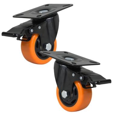 Imagem de 2 Rodizio giratório 3 pol. placa com freio rolamento GLPBF.312.BPA.E