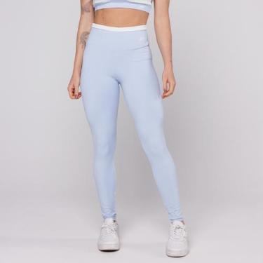 Imagem de Calça Legging Academia Feminina com cós Branco Fitness Poliamida Eleva