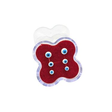 Imagem de Brinco folheado a ouro trio olho grego degrade semijoias em