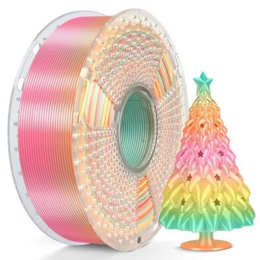 Imagem de Filamento de impressora 3D SUNLU Silk Rainbow PLA 1,75 mm 1 kg
