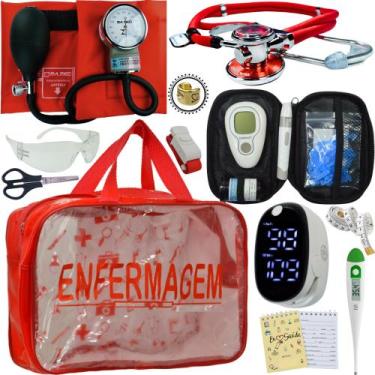 Imagem de Kit Enfermagem Premium Basico - Love Saude, VERMELHO TRANSPARENTE PAME