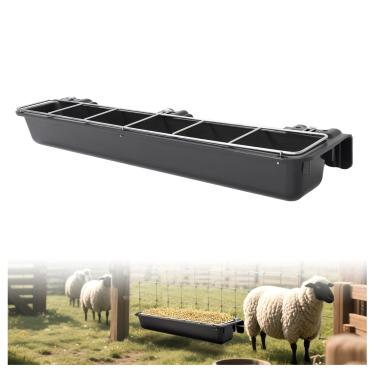 Imagem de Gelacie Cocho alimentador de cabra, rack de alimentação de gado de 2,5 galões, design dividido e pendurado para criação de ovelhas, entusiastas de animais, 1 peça