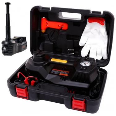 Imagem de Macaco Elétrico Hidráulico ROGTZ 5 Ton 12V Portátil Elevação até 45 cm com Bomba Infladora de Pneus para Troca de Pneus de Veículos com Luz