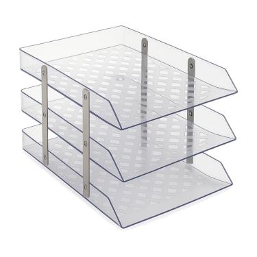 Imagem de Caixa Tripla para Correspondência - 3 Andares - Ideal para Organização - Cristal - 10050015