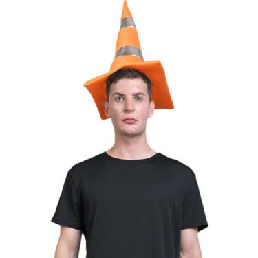 Imagem de DSplay Fantasia adulta de chapéu cone de trânsito, Laranja, tamanho �nico