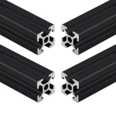 Imagem de 4pcs 2020 Black Aluminum Profile European Standard Anodized Linear Guide Aluminum Extrusion Profile, 100-700mm Long for CNC 3D Printer Parts Linear Guide(600mm)